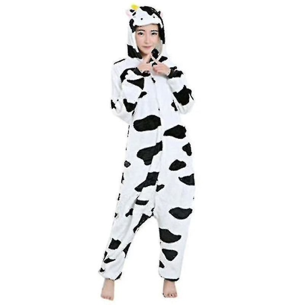 Unisex Vuxen Kigurumi djurkaraktärskostym Onesie Pyjamas Onepiece Cow M