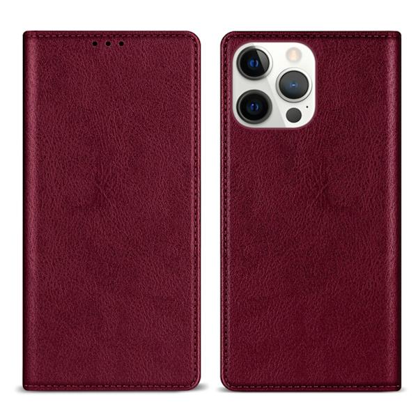 Case för Iphone 15 med Rfid-blockering, stativ Pu-läder skyddande case Stötsäkert skyddande phone case Red For iPhone 15 Pro