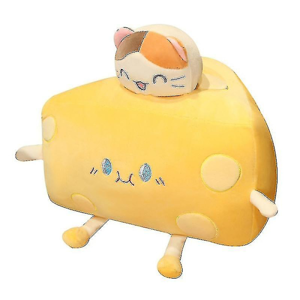 Ost Plyschleksak Härlig katt Hamster Kanin Ät smygande Ostdocka Kramkudde Soffa Ornament Kudde Fylld Docka Leksak Hem Sovrum Dec 30cm C