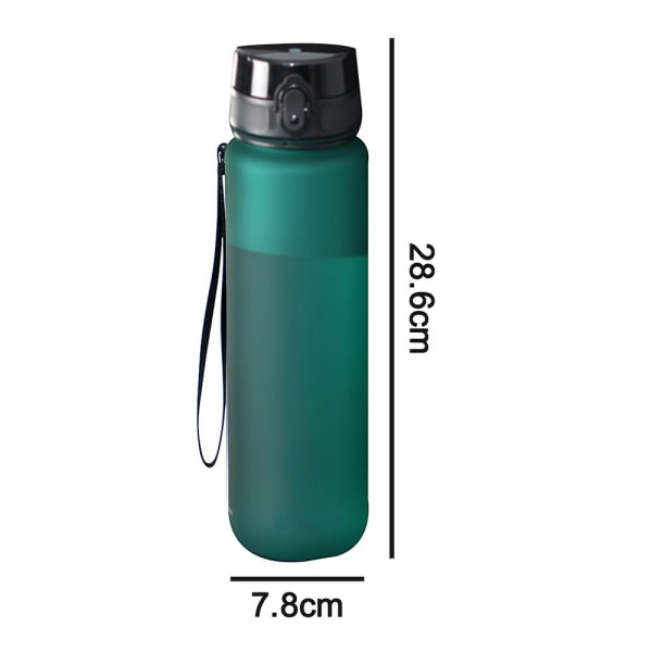 Utomhus Sport Vattenkopp Resor Bil Fitness Plast Vattenflaska Skrubbkopp - För sport, gym och vandring Ice Green 1000ml