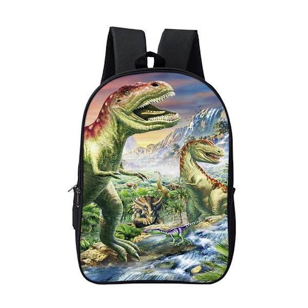 Dinosaur dubbel ryggsäckstryck ryggsäck 16 tum stil 10