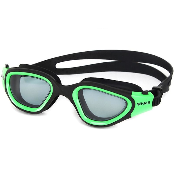 Genomskinlig lins simglasögon vuxen anti-dimma Uv-skydd för män kvinnor Vattentät justerbar silikon simglasögon i poolen Green