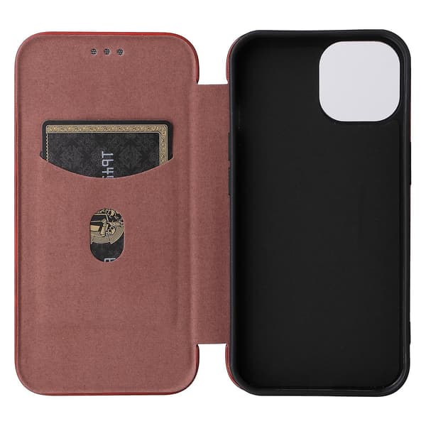 Phone case i läder för iPhone 15 Brown