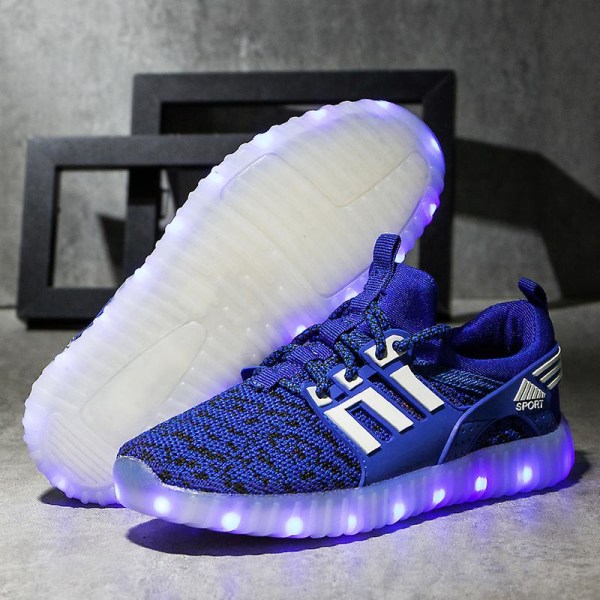 Barnskor Andas Led Ljusskor Dämpande Sportlöparskor G1706 Blue 36