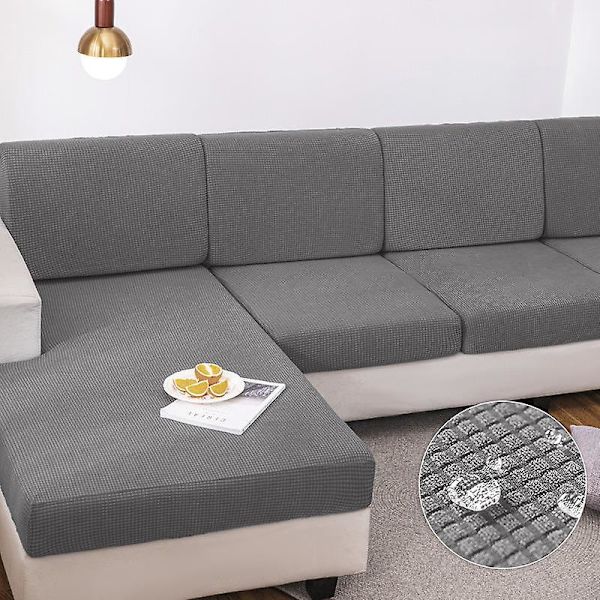 Vattentät cover för vardagsrum Stretch jacquard sofföverdrag Billig sofföverdrag Delikat sofföverdrag för hem Hotell C 3RD(135-165cm) Light gray