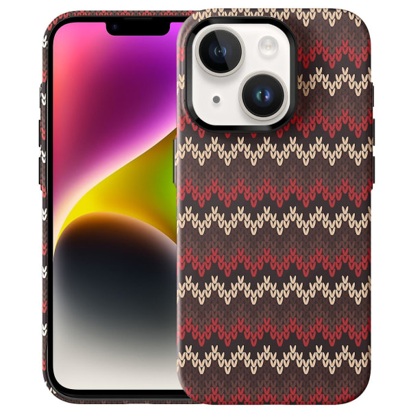 Textile Texture Matt Case för iPhone 15 Red