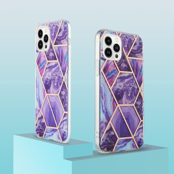 Marble TPU- case för iPhone 15 Pro Max Dark purple