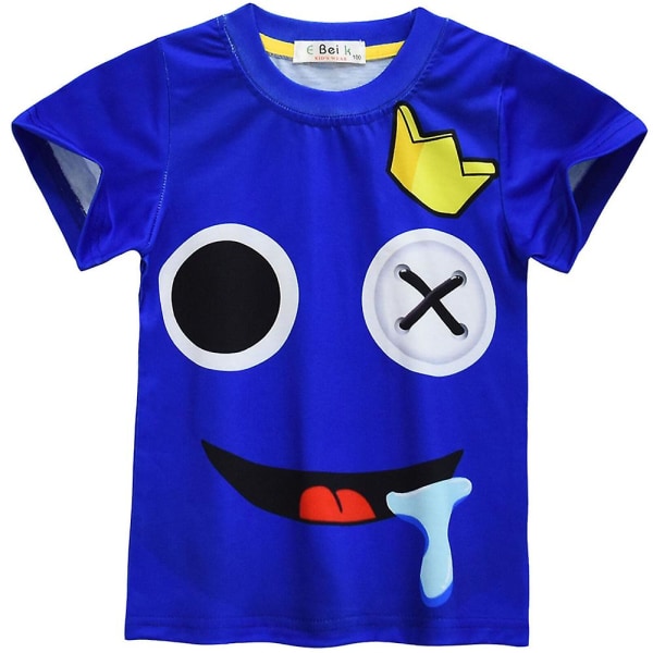 Rainbow Friends 3d-utskrift Kortärmad T-shirt Sommar Toppar med rund hals för barn Ungdom Pojkar C 5-6 Years