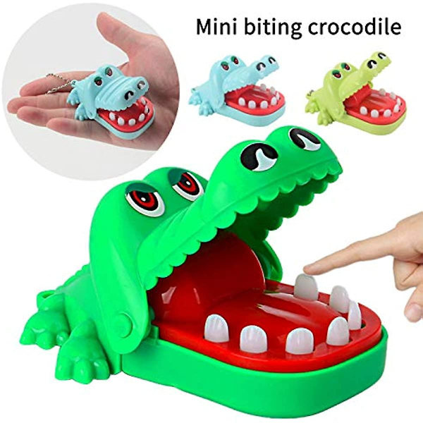 Puox 3-pack Mini Crocodile Biting Finger Nyckelring Krokodiltänder Leksaksspel för barn Krokodilbitande finger Knepigt spel för barn 3+ (slumpmässigt) null none