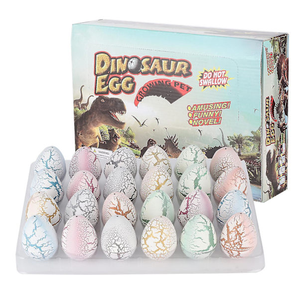 24 st Växande dinosaurieleksak påskdinosaurieägg växer i vatten Barnnyhetsleksak White