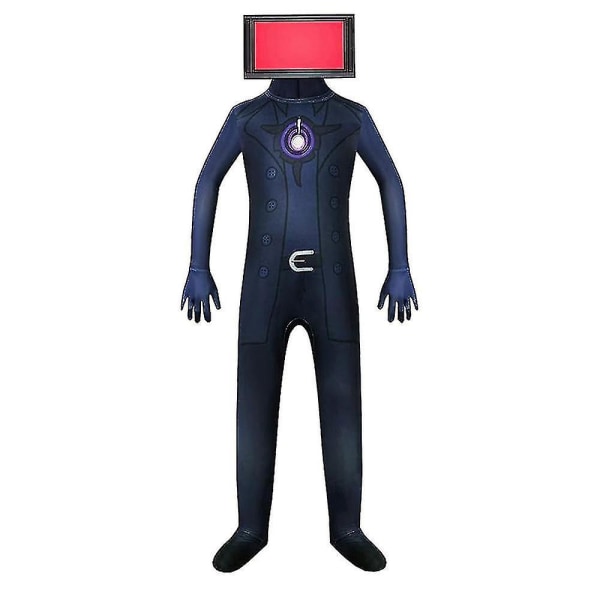 Barn Skibidi Toalettdräkt För Pojkar Tv Man Kameraman Speakerman Halloween Bodysuit Cosplay Klänning C 4-5 Years