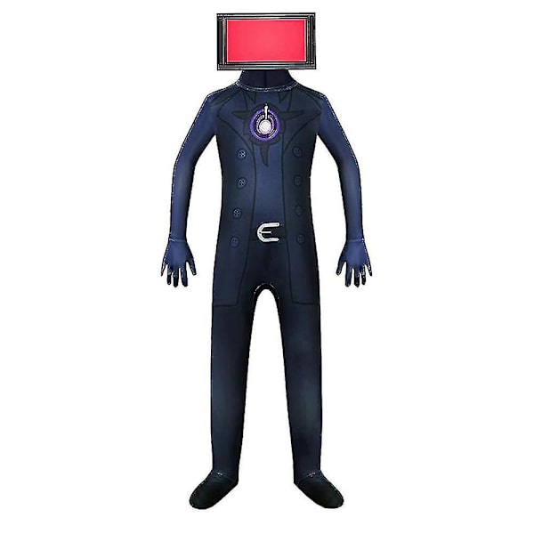 Barn Skibidi Toalettdräkt För Pojkar Tv Man Kameraman Speakerman Halloween Bodysuit Cosplay Klänning C 7-8 Years