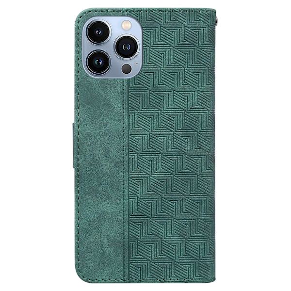 Geometriskt präglat case för iPhone 15 Pro Green