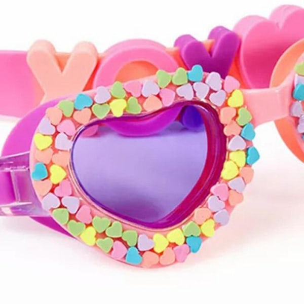 Nya vattentäta simglasögon för barn Tecknad hjärtform Uv-dimsäker simträningsglasögon för barn Barnpresenter O none