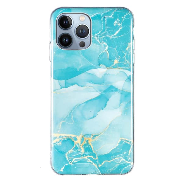 Marble TPU phone case för iPhone 15 Pro Green