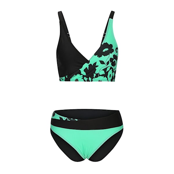 Baddräkt Dam Baddräkt Dam Print Set Baddräkt Tvådelad BH Badkläder Strandkläder Dam Bikini Baddräkter Green L