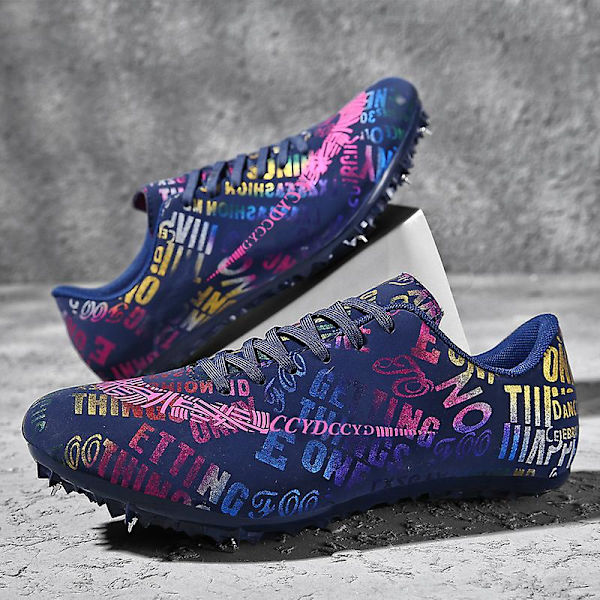 Friidrottsskor för män Spikes Track Race Hoppande Sneakers Professionell löpning Nail Spikes Skor 3C519 Black 40