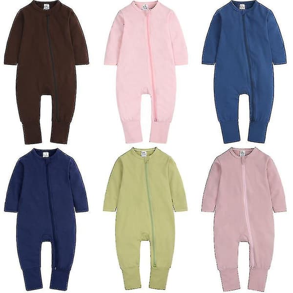 Barnkläder Och Höst Jumpsuit Nyfödd Långärmad Romper Romper Kläder pink 90cm