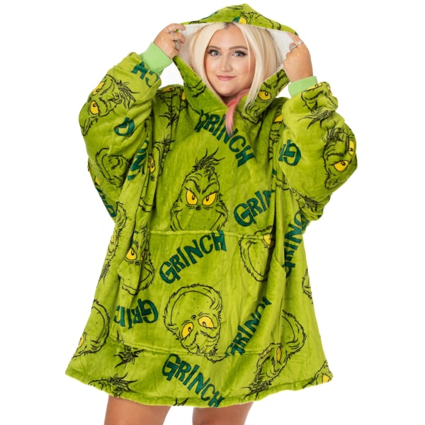 The Grinch Herr filt Hoodie Grön spridd Grinch Character - One Size Green One Size