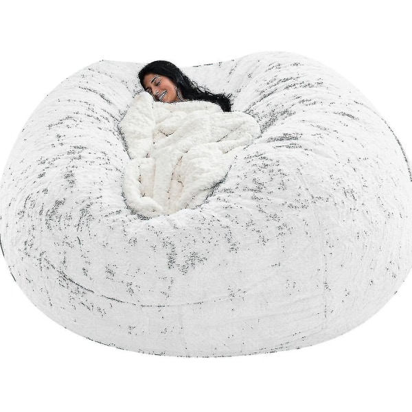 Lazy Sofa Bean Bag Bean Bag Cover Stol Kudde White 150*75CM