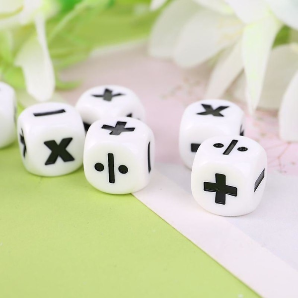 10 stycken 16mm D6 Dice Math Operators Aritmetic Dice Club Pub Brädspel M5tc null none