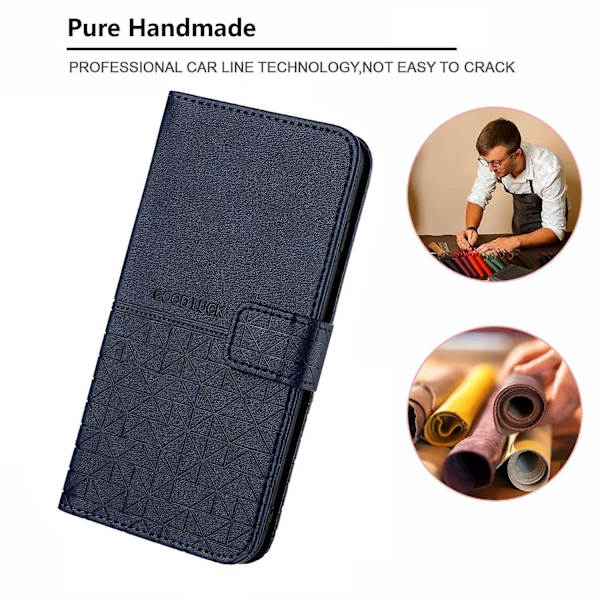 Rhombic Texture Case för iPhone 15 Plus Blue
