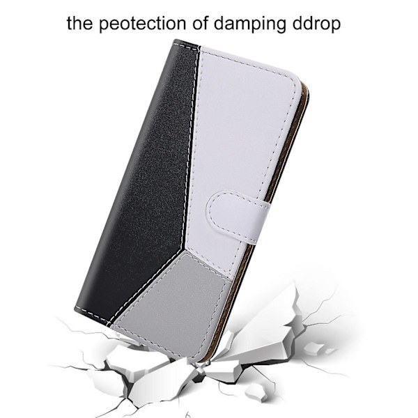 Trefärgat PU- case för iPhone 15 Plus Black