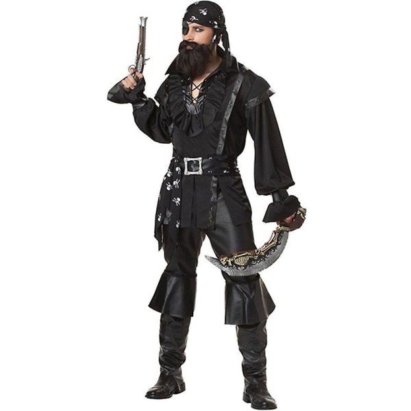 Aldult Pirates Jack Sparrow Cosplay Kostym Man Kvinnor Pirates Of The Caribbean Rolldräkt Halloween Carnival Party Pirate Costume Men XL