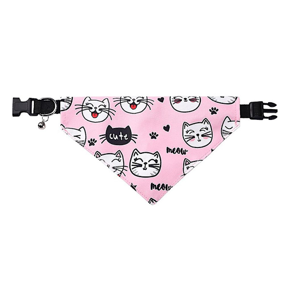 Sommaren Husdjur Halsduk Tecknad Utskrift Katt Utomhus Burp-tyg Pet Bandana Pink M