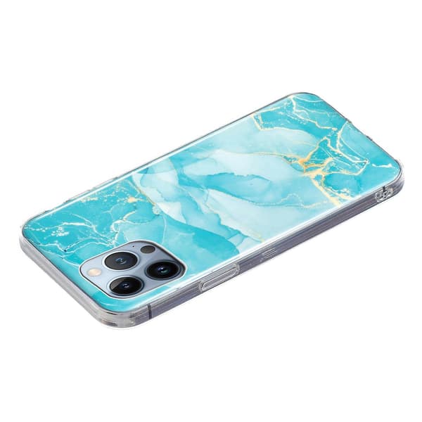 Marble TPU phone case för iPhone 15 Pro Green