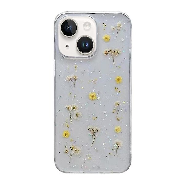 Gypsophila TPU phone case för iPhone 15 Yellow