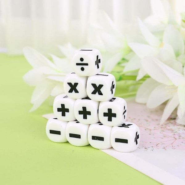 10 stycken 16mm D6 Dice Math Operators Aritmetic Dice Club Pub Brädspel M5tc null none