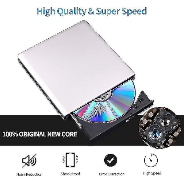 Extern Blu Ray Dvd Drive 3d, USB 3.0 och Type-c Bluray Cd Dvd Reader null none