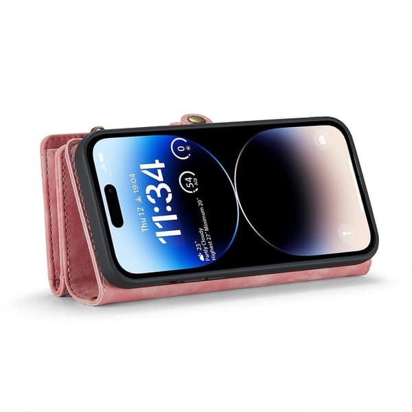 CaseMe 008 PU case för iPhone 15 Pro Pink