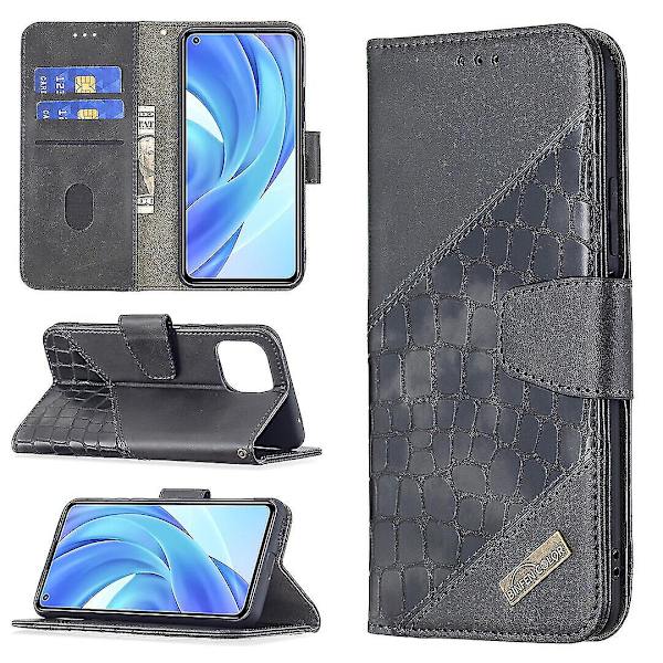 Case till Xiaomi Mi 11 Lite Cover Premium Pu-läderkorthållare Svart null none