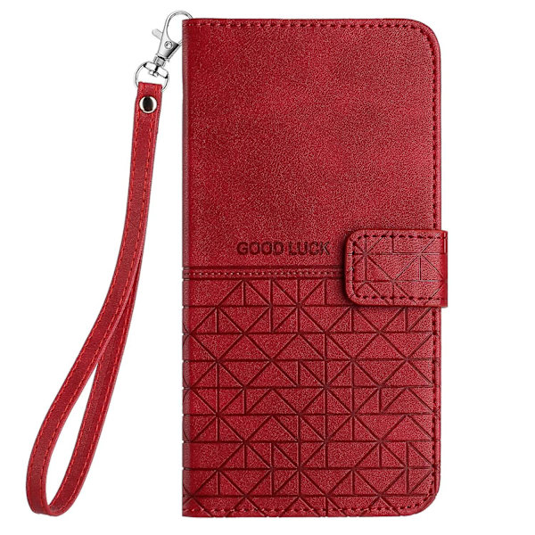 Rhombic Texture Case för iPhone 15 Plus Red