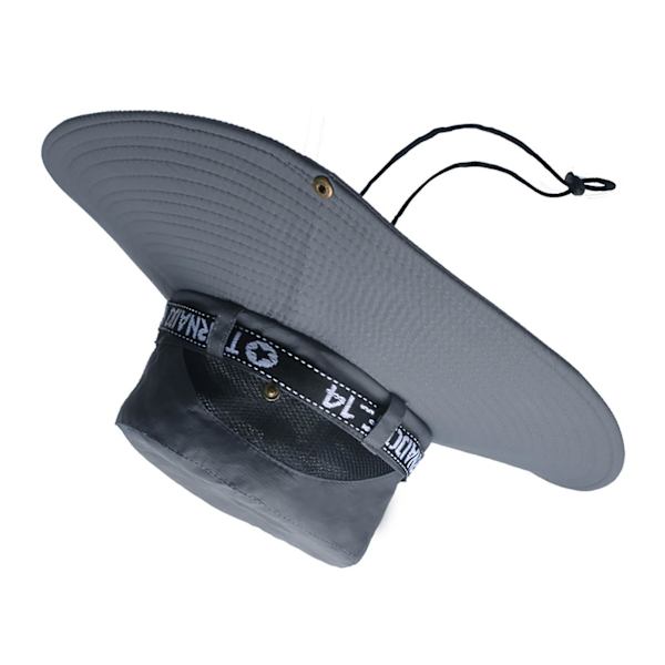 Fiskehatt Andas bomull Polyester Stor brättad solhatt för män Sommar bergsklättring Dark Grey