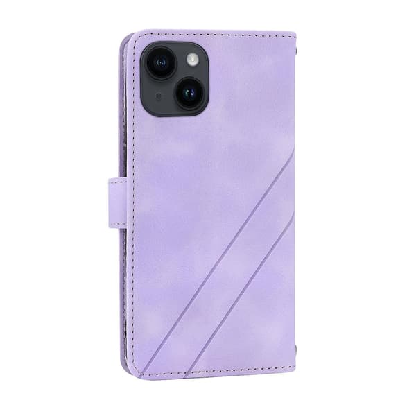 Case med präglat linje för iPhone 15 Purple