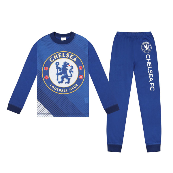 Chelsea FC Boys Pyjamas Long Sublimation Kids OFFICIELL Fotbollspresent Blue 13-14 Years