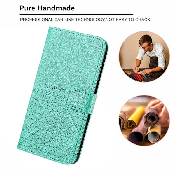 Rhombic Texture Case för iPhone 15 Pro Green