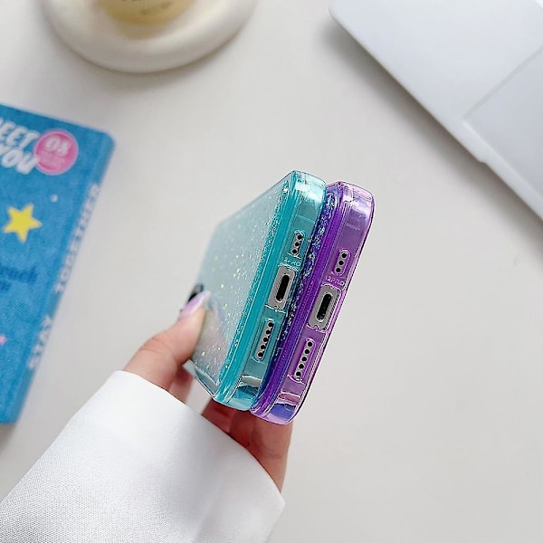 Glitter Epoxy phone case för iPhone 15 Purple