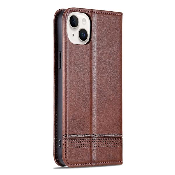 AZNS Calf PU case för iPhone 15 Plus Dark brown