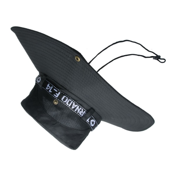 Fiskehatt Andas bomull Polyester Stor brättad solhatt för män Sommar bergsklättring Black