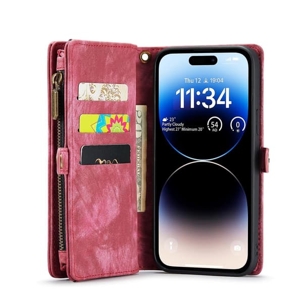 CaseMe 008 PU case för iPhone 15 Pro Red