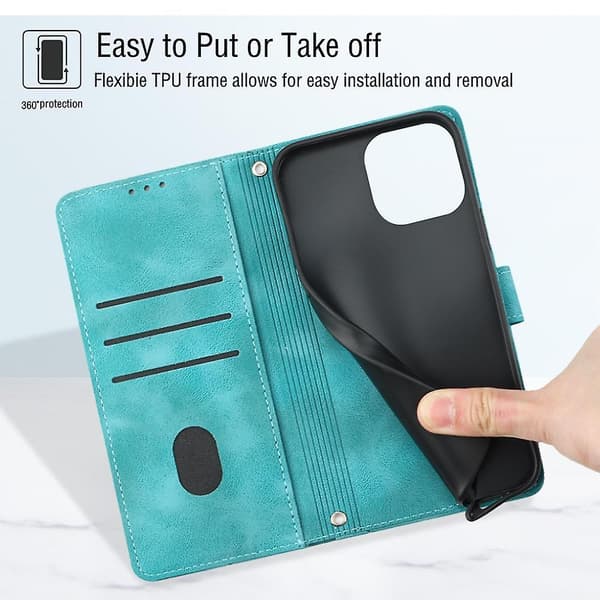 Hudkänsla PU- case för iPhone 15 Green