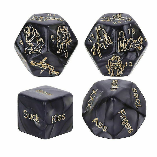 4/6 st Vuxna par Kärlekstärningar Glöd Rolig Tärningsposition Tärningskärleksleksak 4PCS