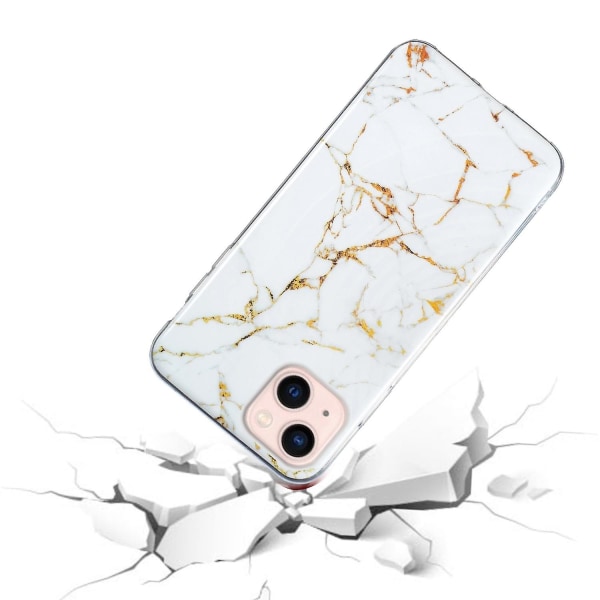 Marble TPU phone case för iPhone 15 Plus White