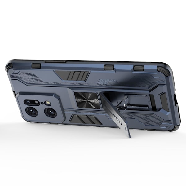 För Oppo Find X5 Pro Drop Stötsäker hård PC Soft Tpu Cover Slim Fit Kickstand Phone case - Svart Blue