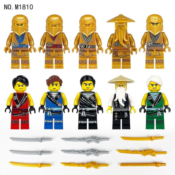 Ninja 1613 Building Block Minifigure Small Particle My Vs. Python Gift Toy Puppeteer World Figurine 50pcs Approximately 4.5cm high