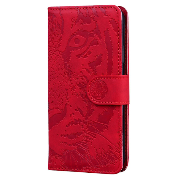 Tiger-präglat case för iPhone 15 Red